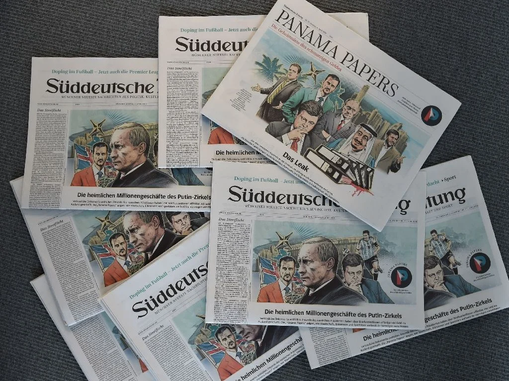 Several issues of the newspaper dated April 4, 2016 about the "Panama Papers" are seen on April 7, 2016 in Munich, Germany. Photo by Christof Stache.