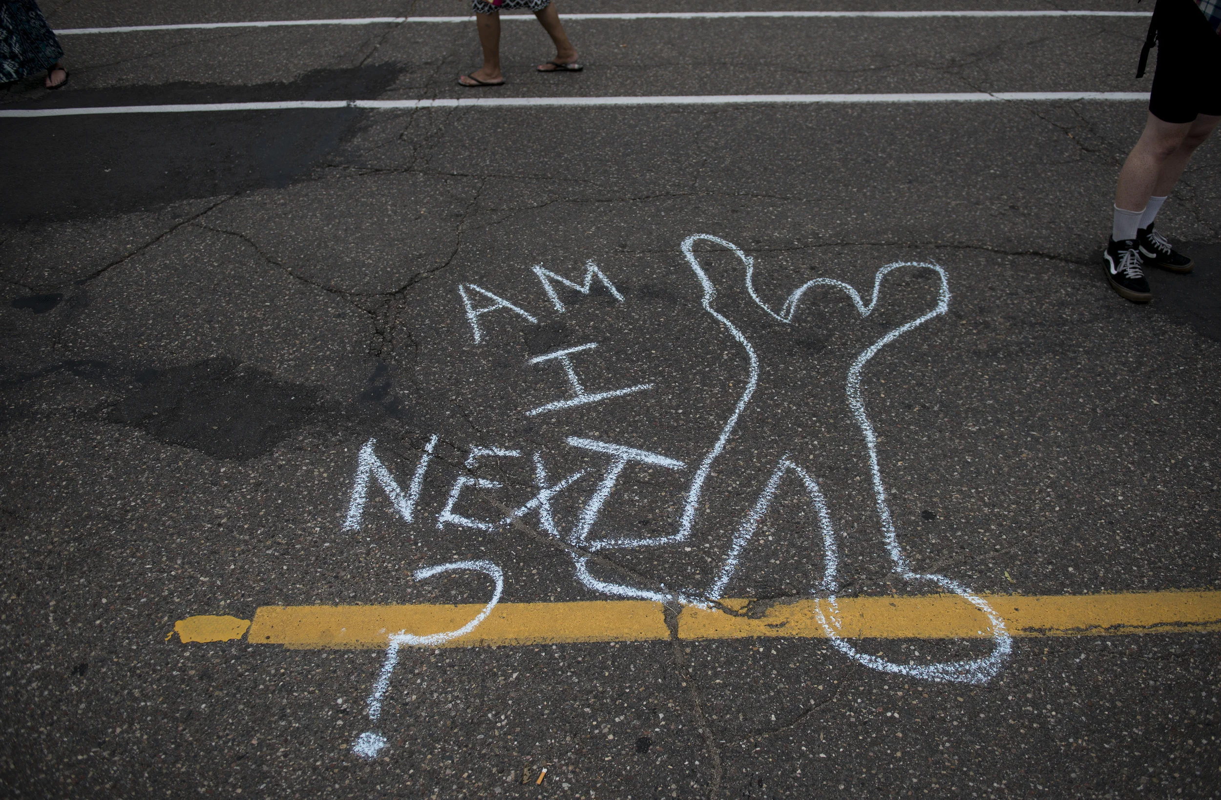 Graffiti during a protest in support of the Black Lives Matter movement in New York on 9th July 2016. Photo source: Getty Images/Stephen Maturen