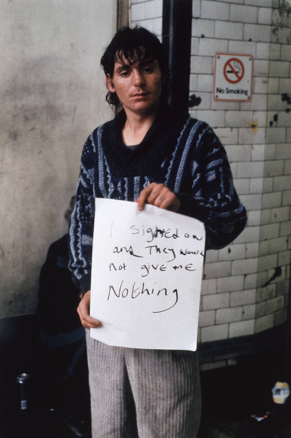 I Signed On And They Would Not Give Me Nothing , 1992 by Gillian Wearing.