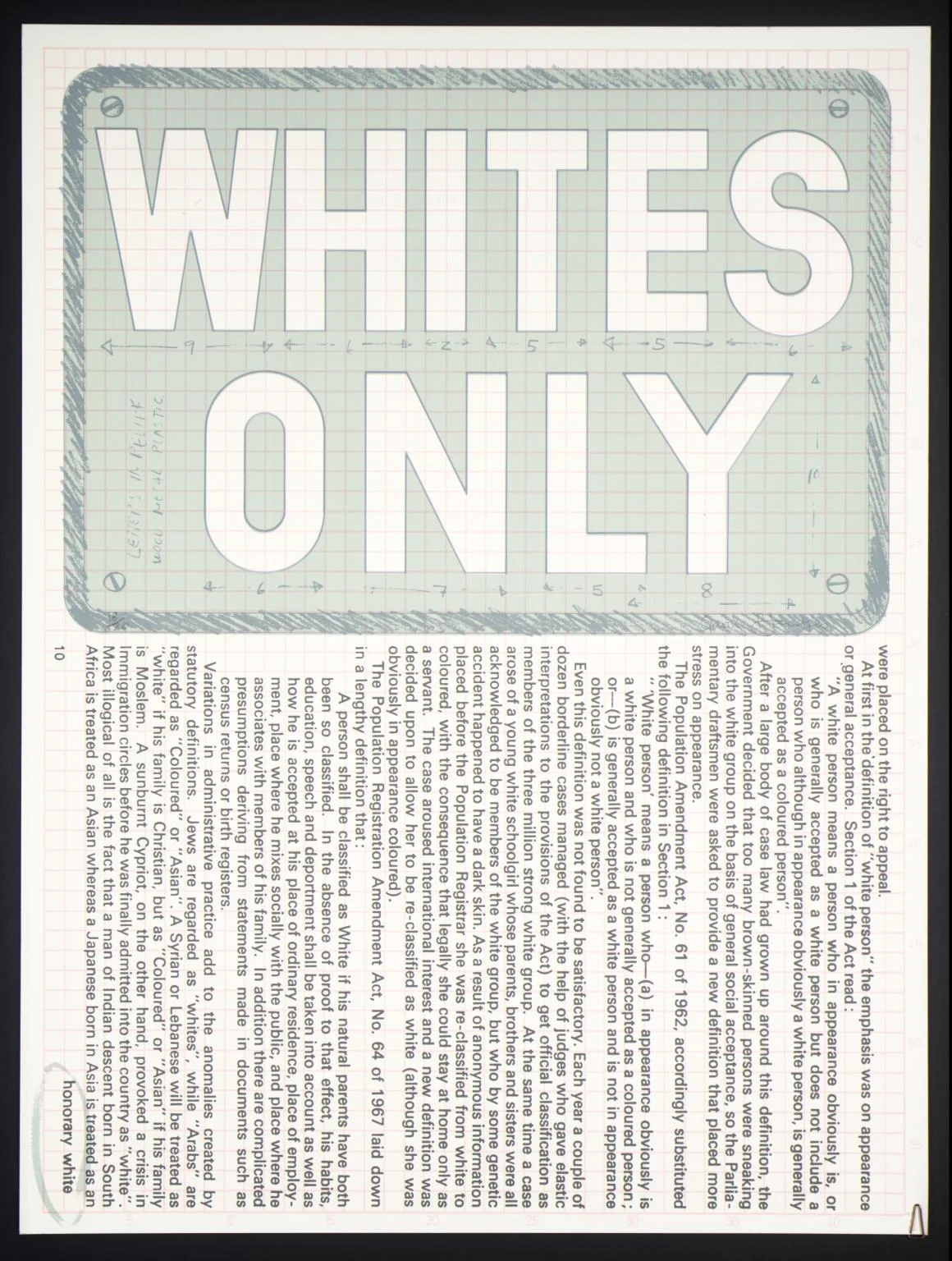 Whites Only , 1974 by Gavin Jantjes