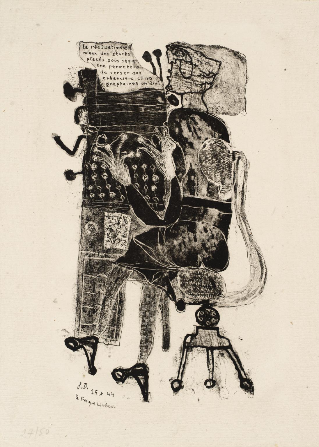 Typist from the series ‘Matter and Memory’ 1944, by Jean Dubuffet.