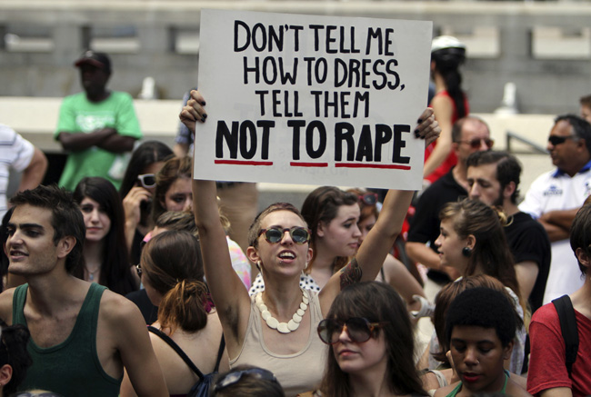 Slut walk protest in New York, 2015 by Joseph Kaczmarek.