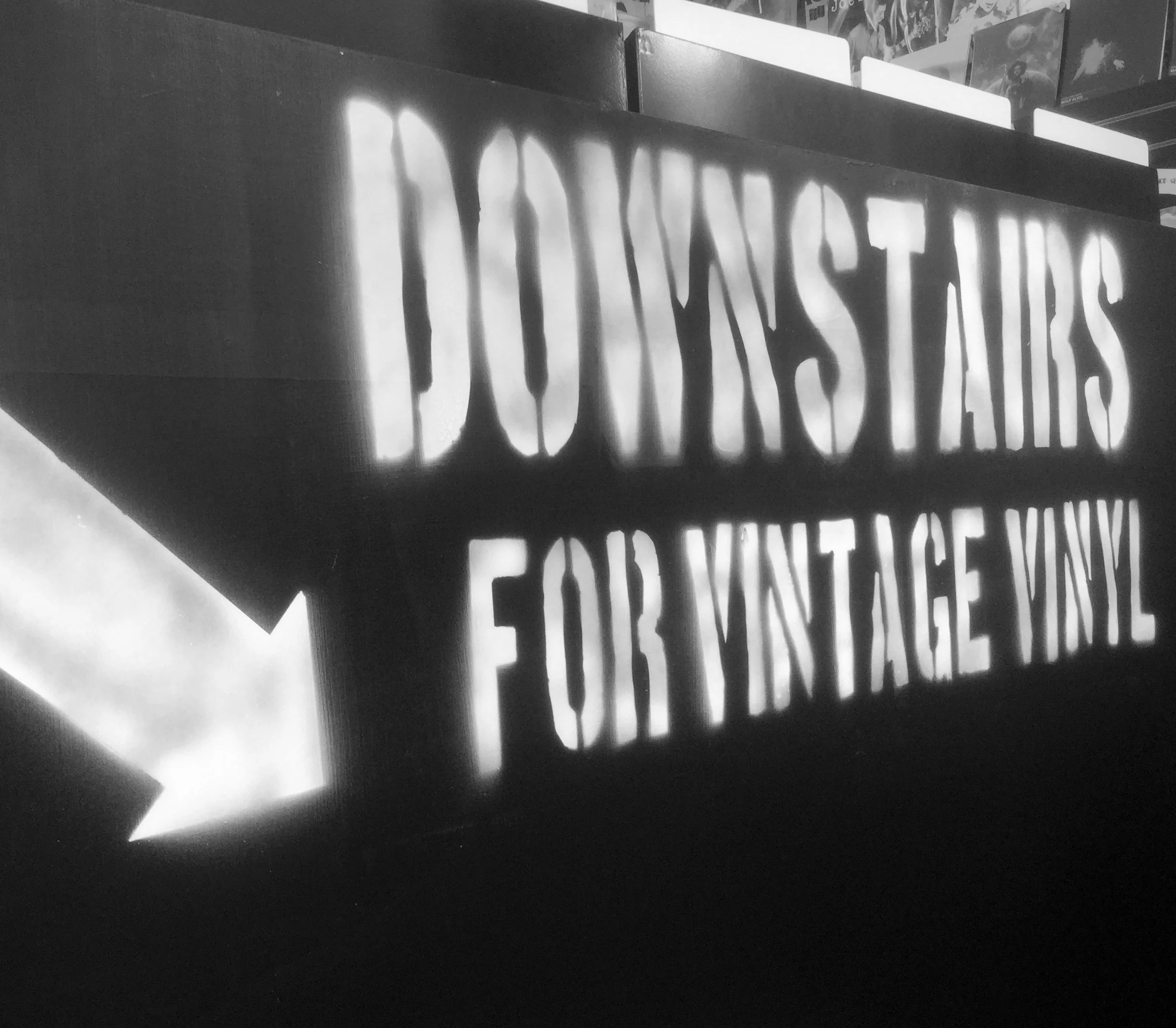A vinyl sign inside the Rough Trade store, Notting Hill, 2016 by Veronica Mafolino.
