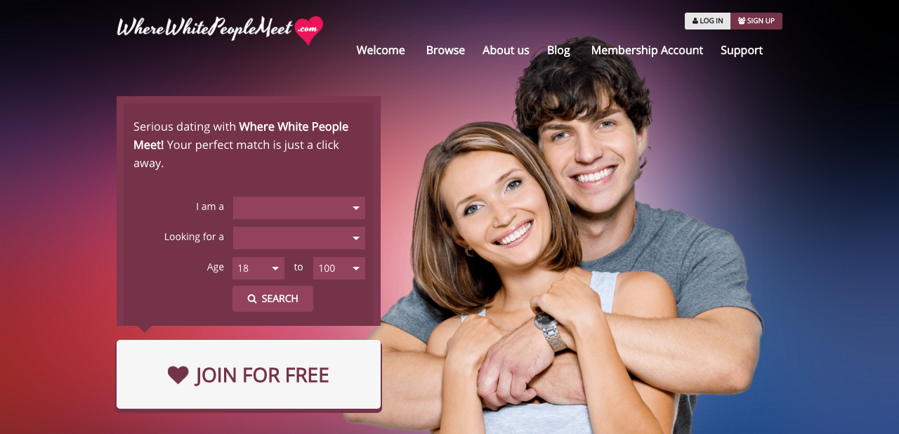 Dating website ' WhereWhitePeopleMeet.com '