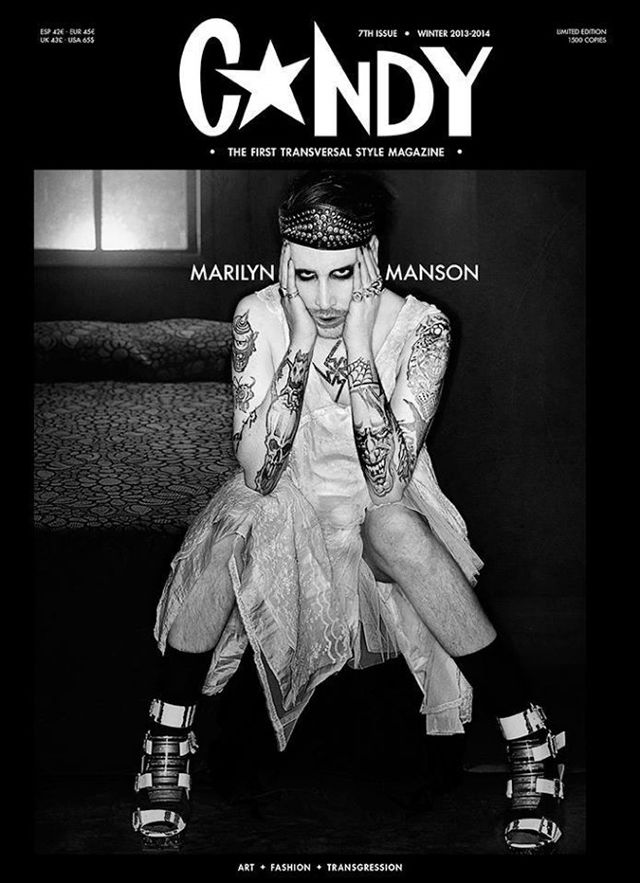 Marilyn Manson on the cover of Candy magazine 's 7th issue, 2013.