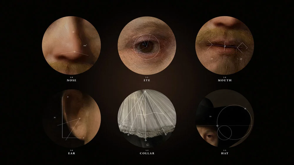 Data analysis on facial features in Rembrandt's artwork. 
