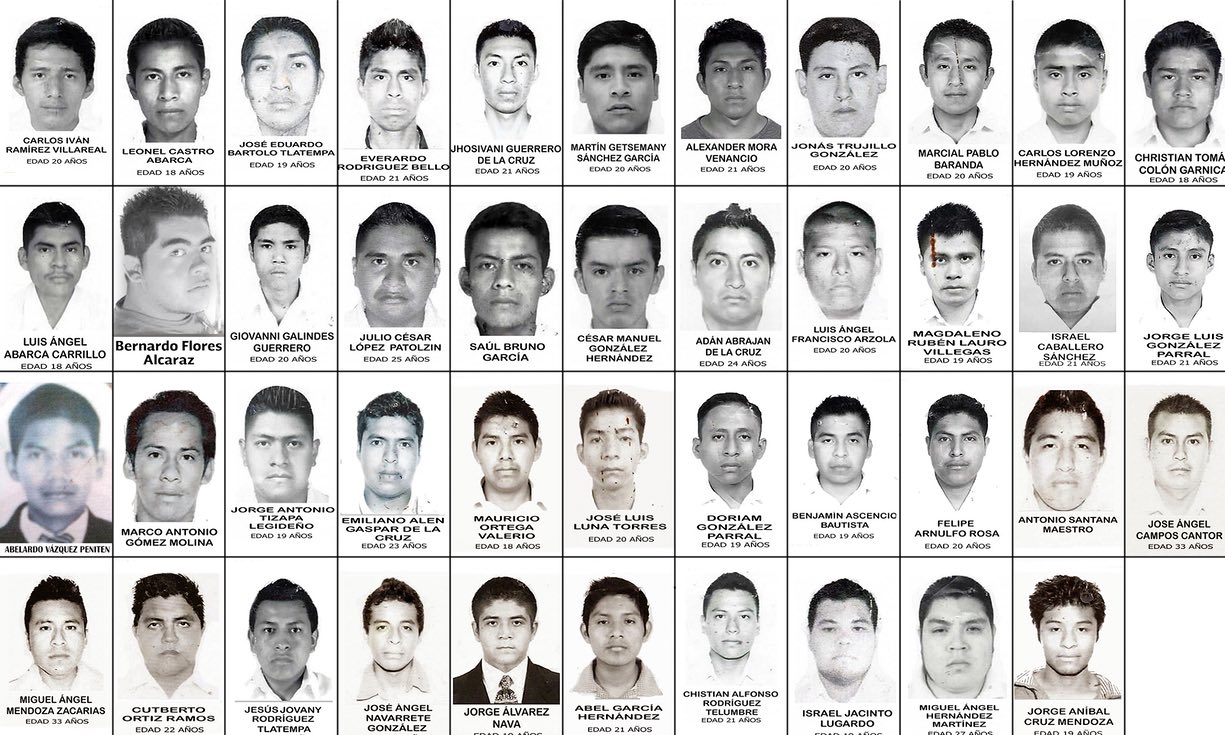 The 43 students who disappeared. Photo source: Public Domain.
