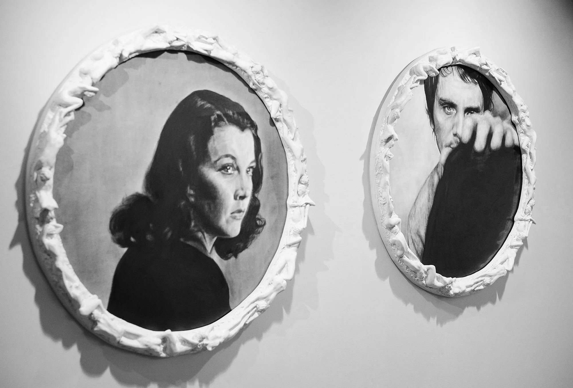 Installation view of While I'm Still Warm exhibition at The Cob Gallery. Artwork: Through The Love You Gave Me I Became Aware of My Illness (female & male), 2017.