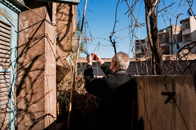 A resident of eastern Aleppo, Syria. Sebastián Liste for The New York Times .