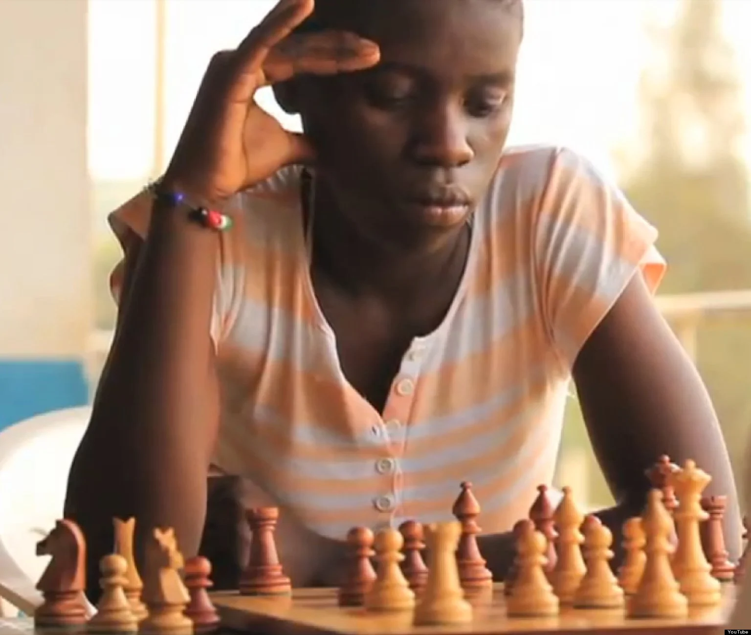 Three-time champion chess player Phiona Mutesi from Ugandan's slum Katwe.