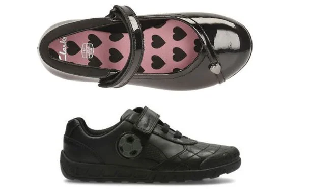Clarks names a girls' school shoe "Dolly Babe", while the boys' equivalent is called "Leader".