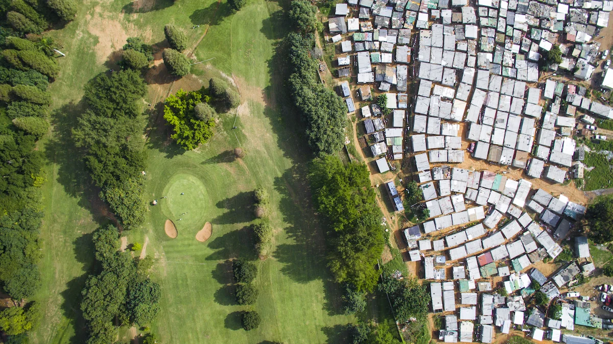 Papwa Sewgolum golf course, Durban. Photo by Johnny Miller from the series ' Unequal Scenes' , 2016.