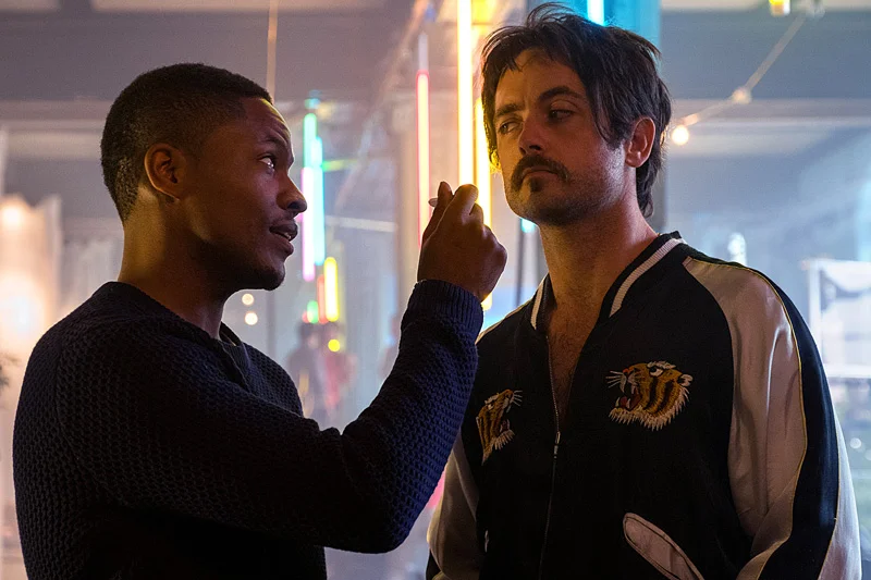 Adetomiwa Edun and Justin Chatwin in Crakle's 'In The Cloud', directed by Robert Scott Wildes, 2018.