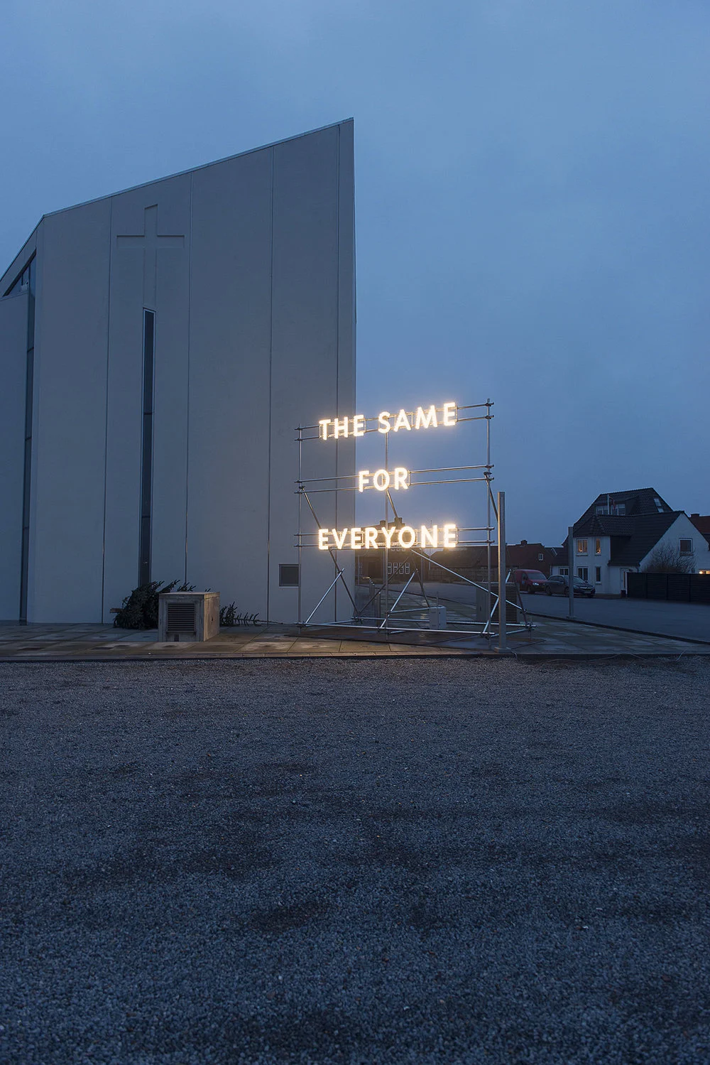 The Same for Everyone, 2017, Thyborøn Kirke, Vesterhavsgade by Nathan Coley.
