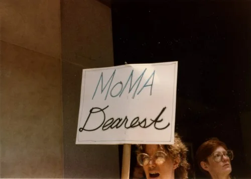 Protest outside MoMA. Photo source: Guerrilla Girls Archive.