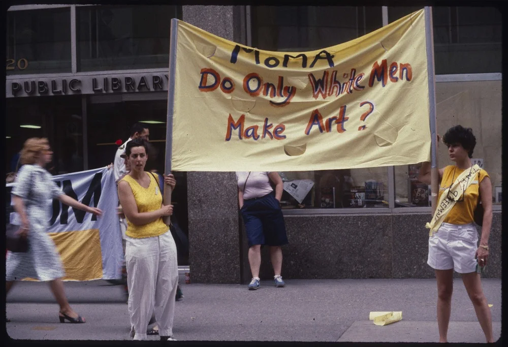 Protest outside MoMA. Photo source: Guerrilla Girls Archive.