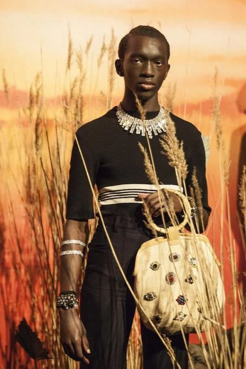 Wilson Oryema for Grace Wales Bonner’s ‘ Fashion in Motion ’, 2015 exhibition at the Victoria and Albert museum.
