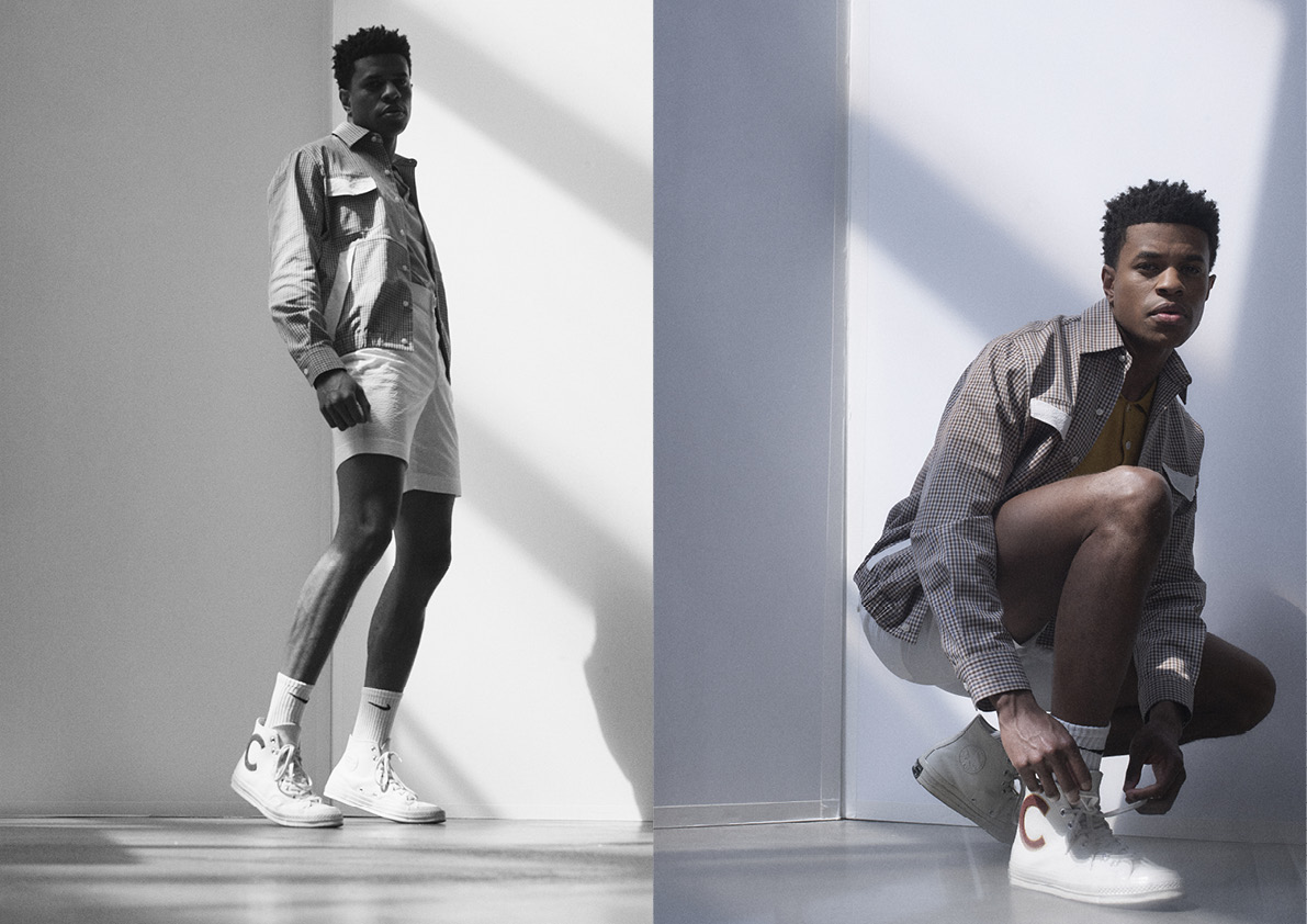 Left: Shorts by No Sense , Socks by Nike and Shoes by Converse.