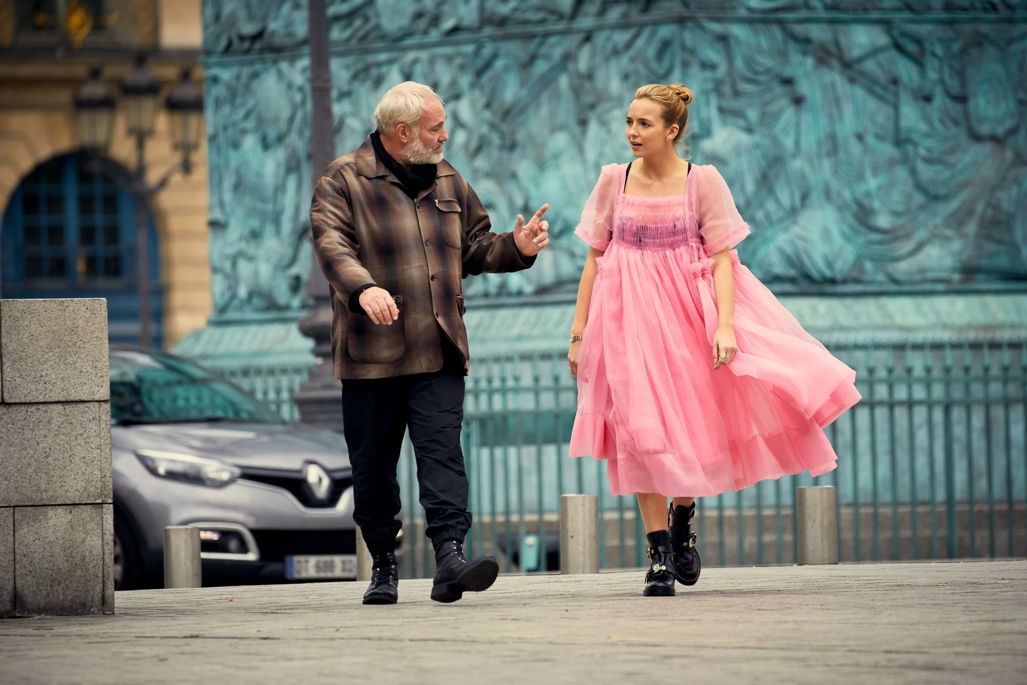 Fictional assassin character Villanelle in Killing Eve wears Molly Goddard.