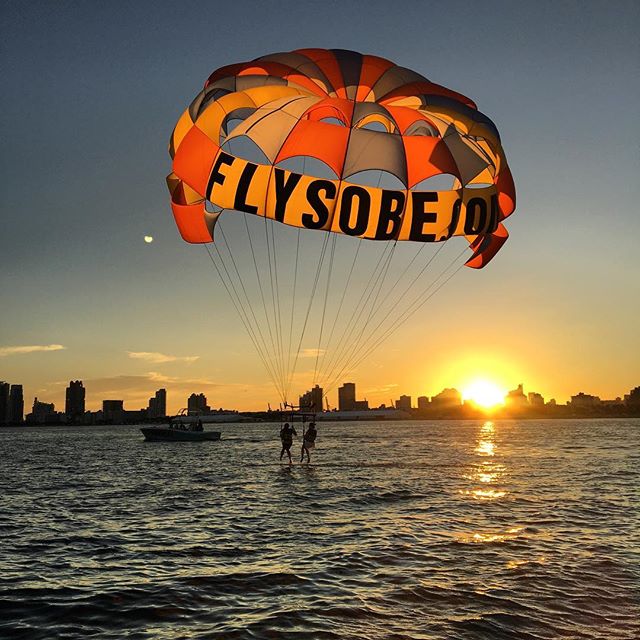 Come #walkonwater with #southbeachparasail #parasailing #southbeach #miami #miamibeach #sunset #bucketlist