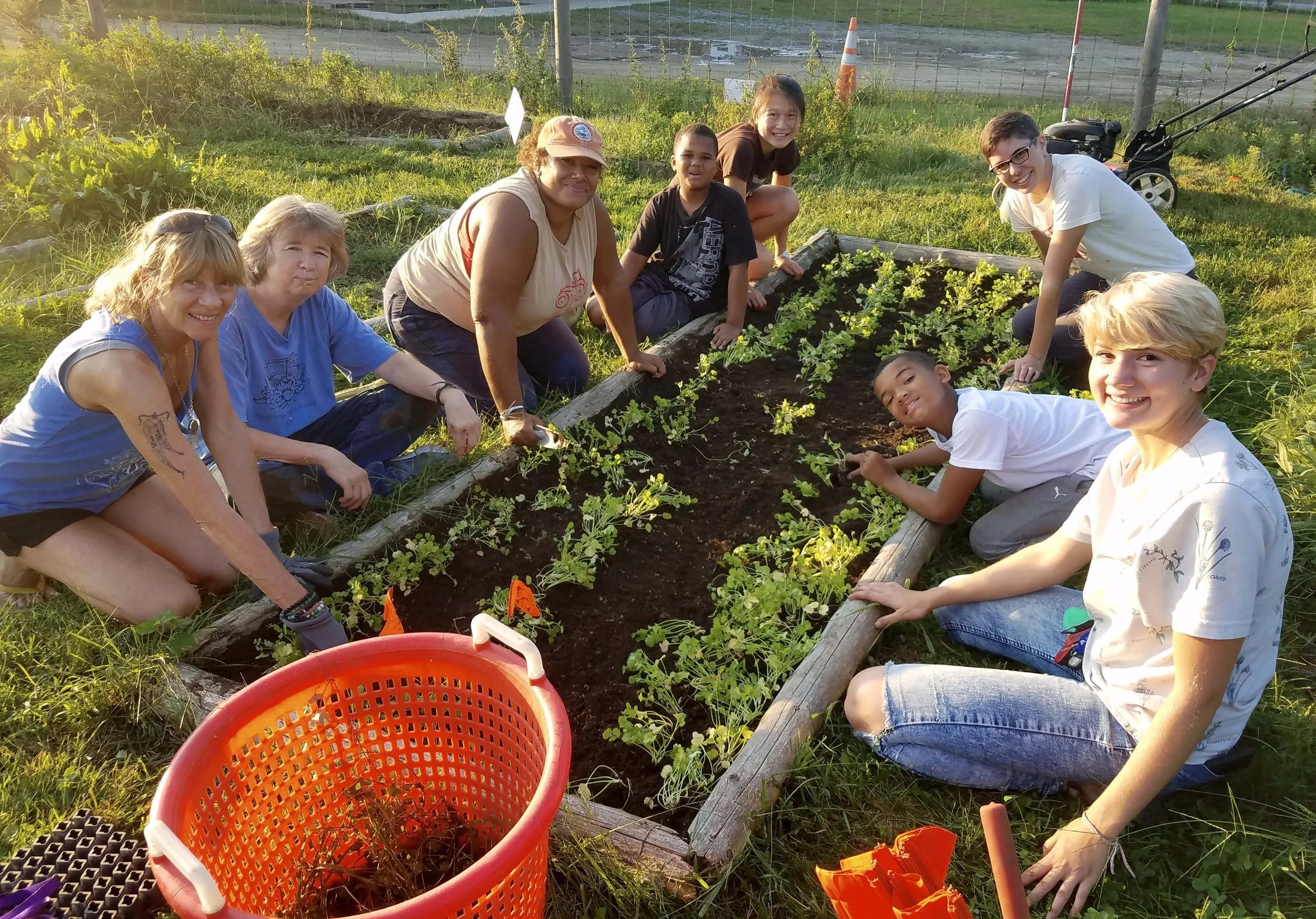 Tamika is in the Meditation Garden. She’s in the brown t-shirt!