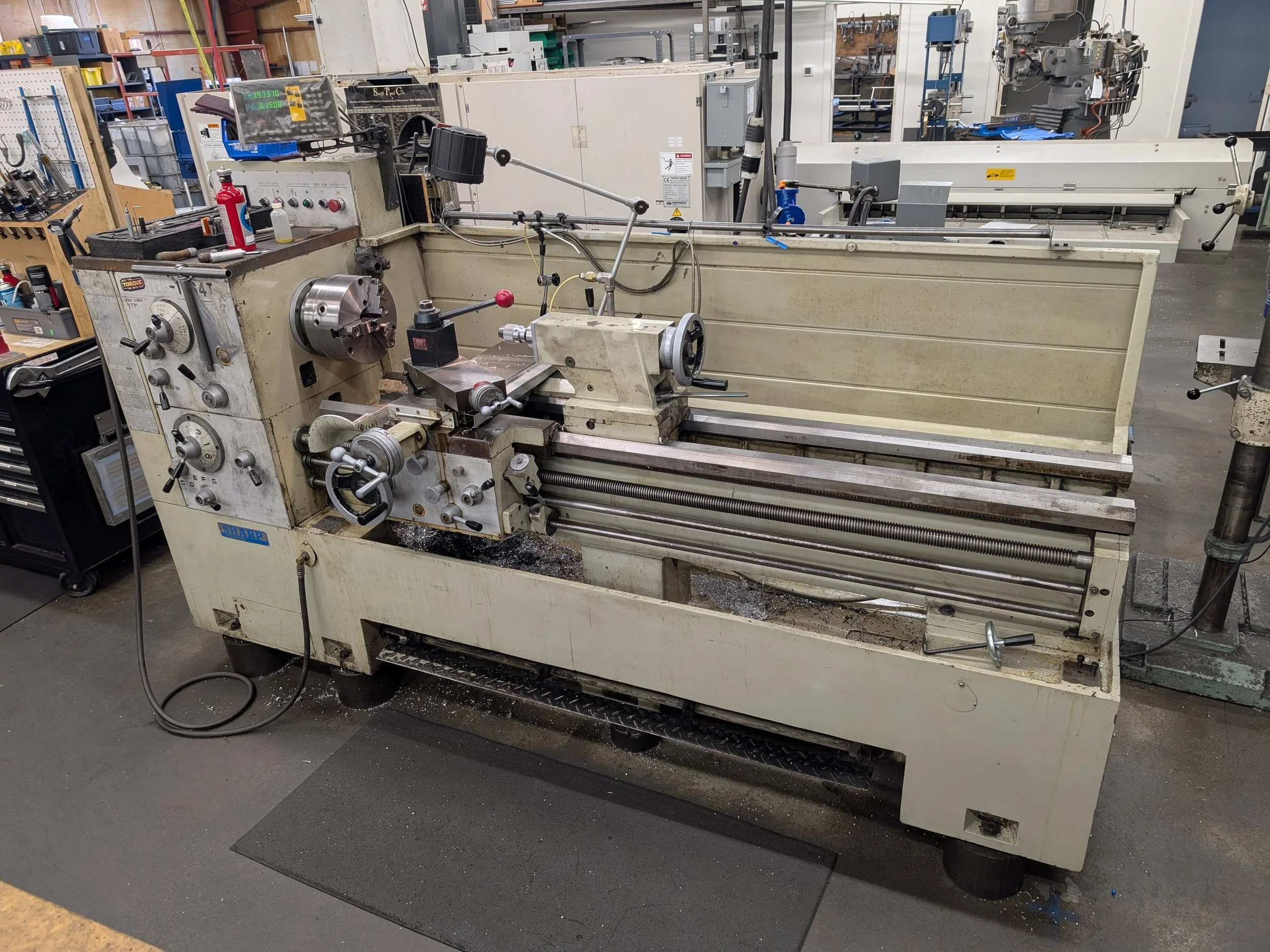 Santec 17” x 64” manual lathe with DRO