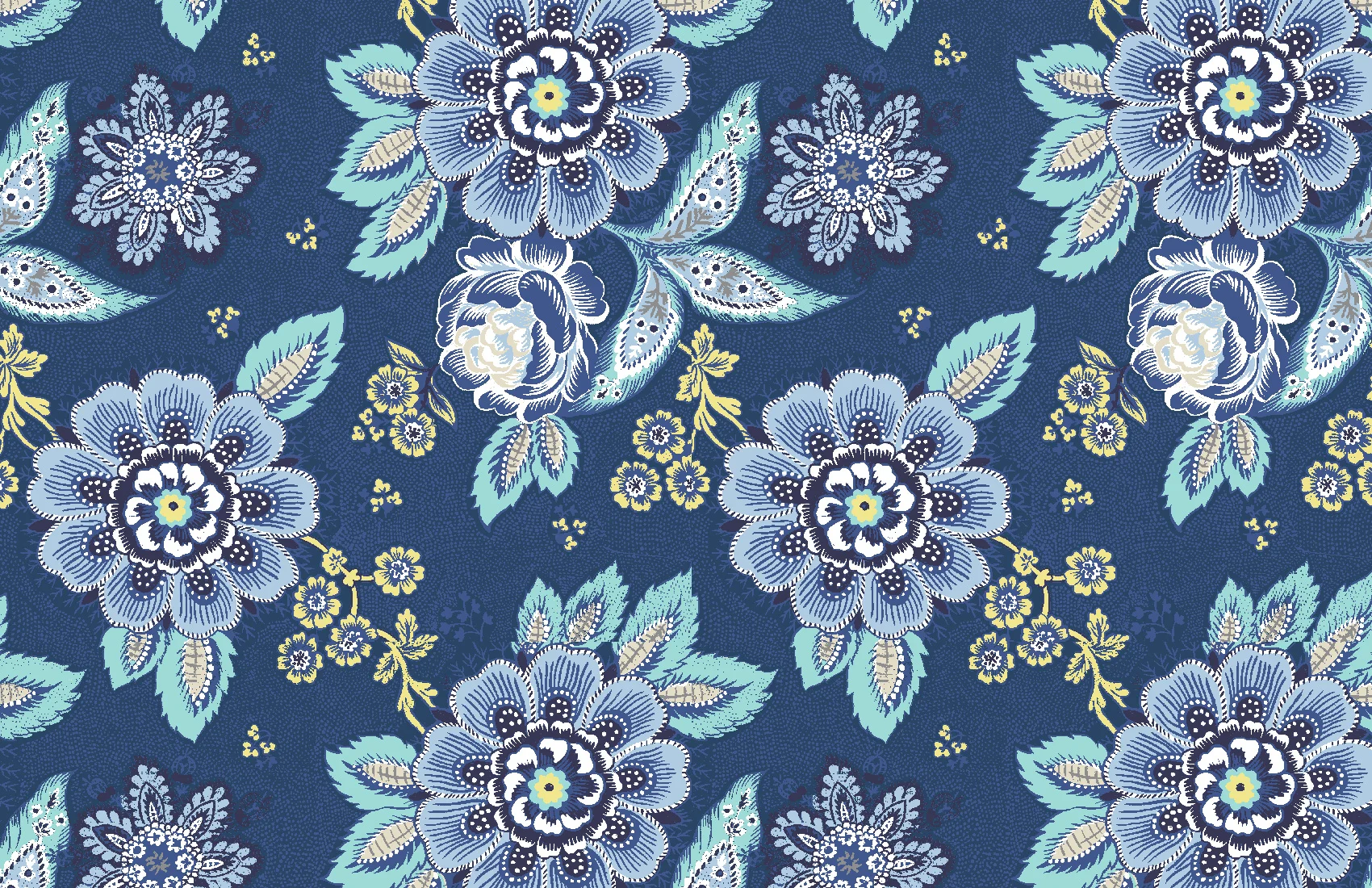 Floral Print:  Blue 