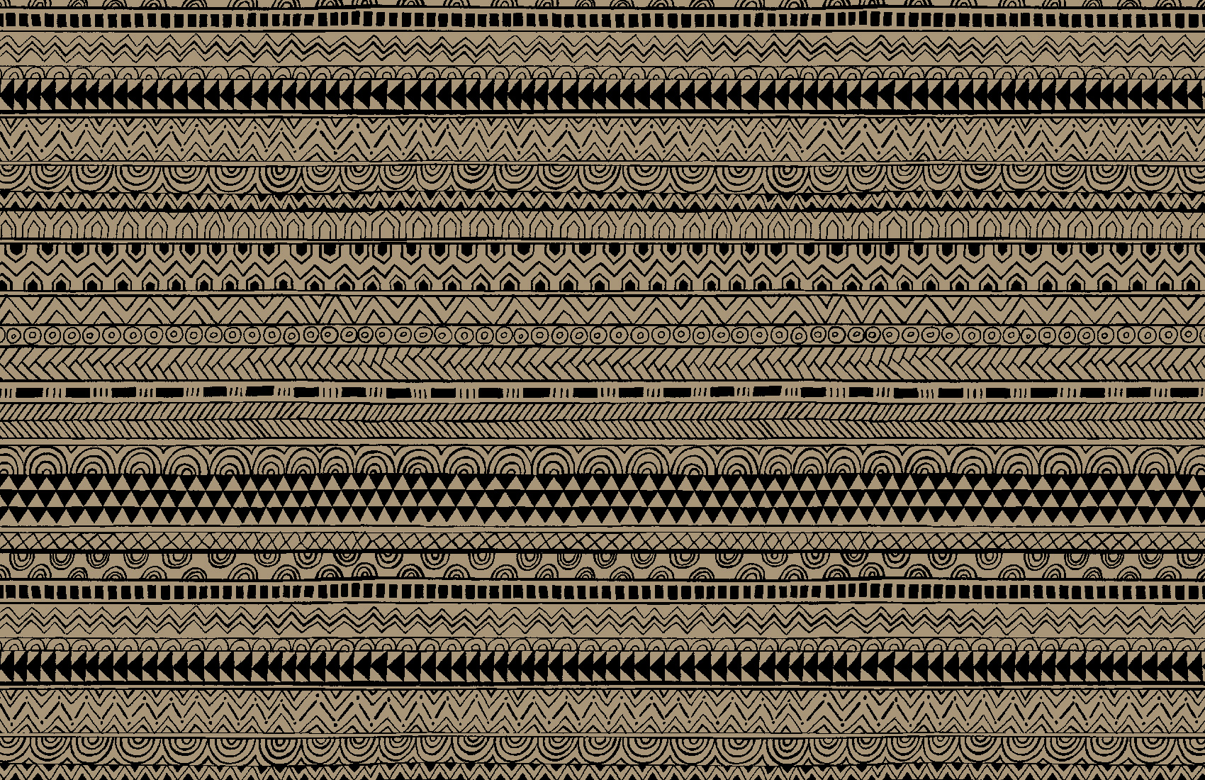 Ethnic Stripe - Tan & Black 