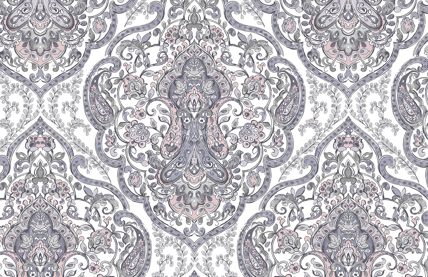 Watercolor Damask