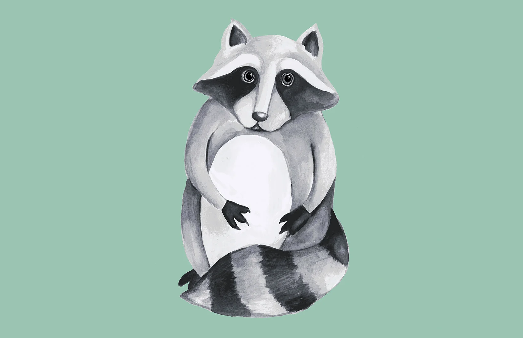 Watercolor Raccoon designed for Tote