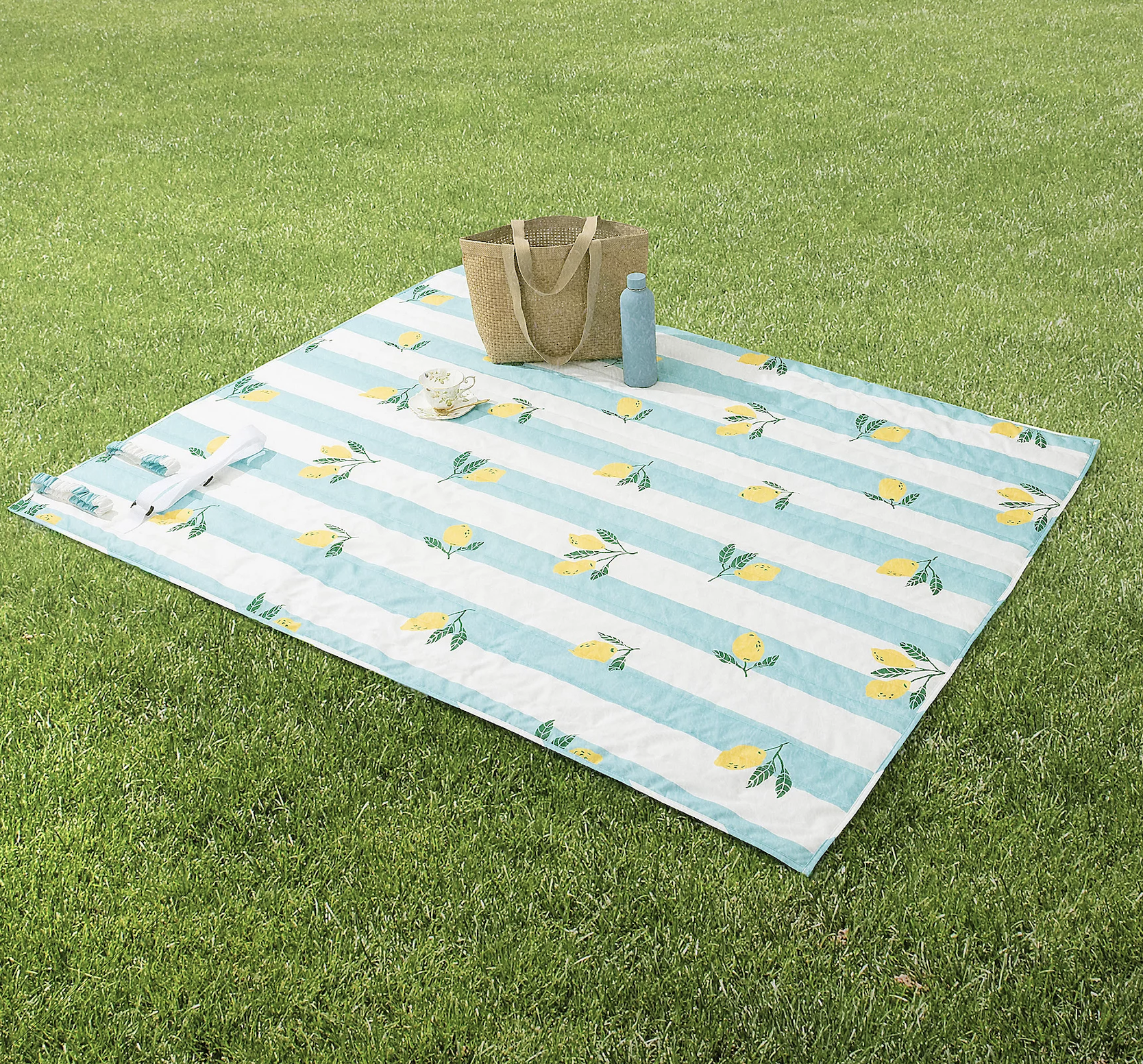 Lemon Stripe Outdoor Blanket