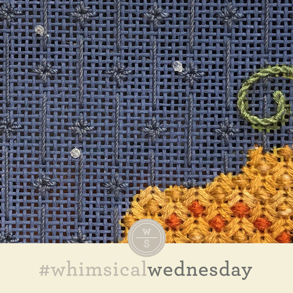 Click on image to see on whimsicalstitch.com's Instagram account. Visit instagram.com/whimsicalstitch to see a library of stitched samples for select #whimsicalwednesday and #smallspacesunday stitch diagrams.
