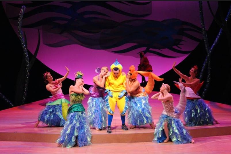  "She's in Love!" The Little Mermaid at Olney Theatre Center.&nbsp;Directed by Mark Waldrop, Costumes by Pei Lee, Scenic Design by James Fouchard. 