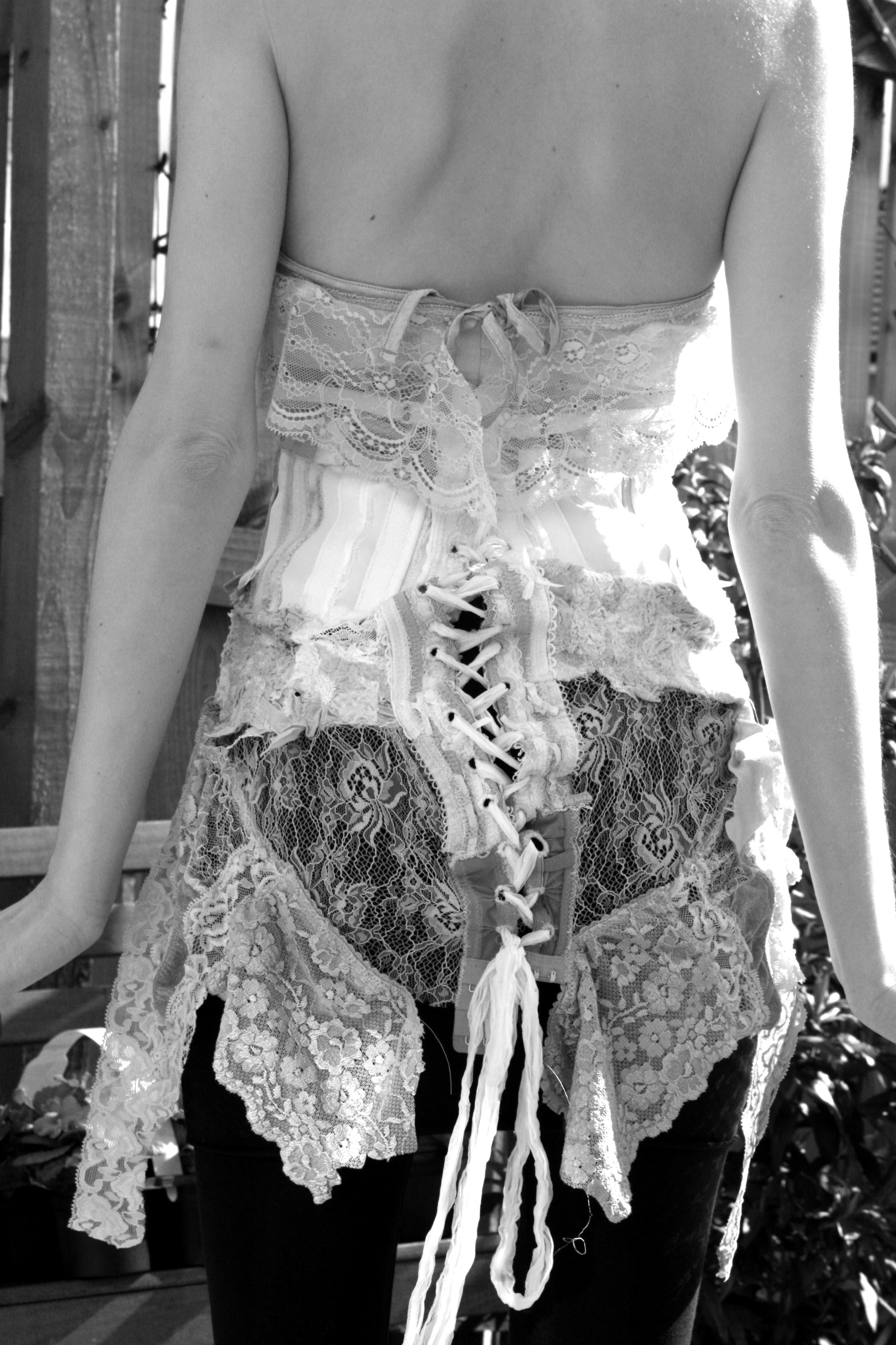 'Innocence Underneath' back view of garment