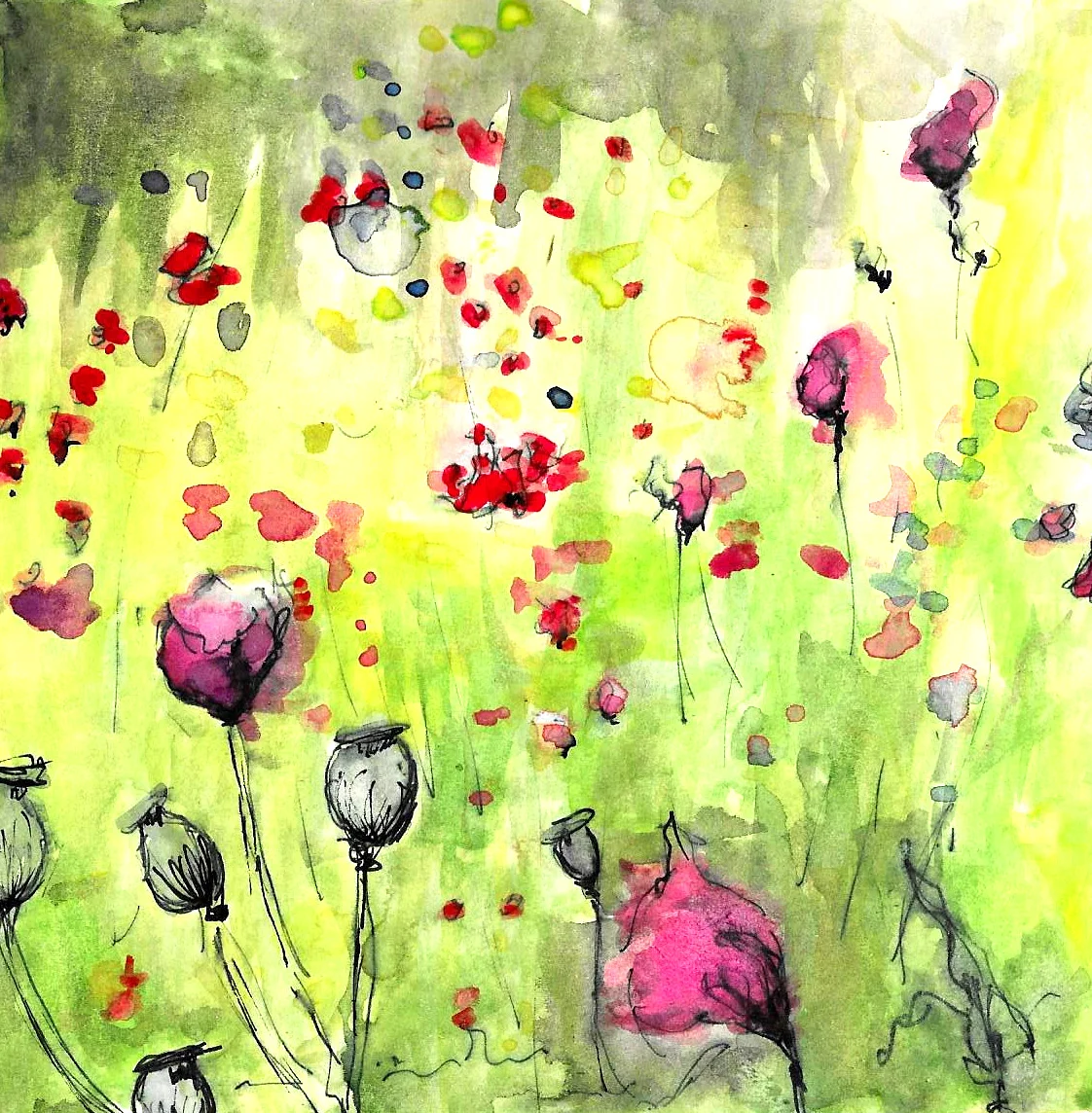 Agatha Christie's garden - Original watercolour