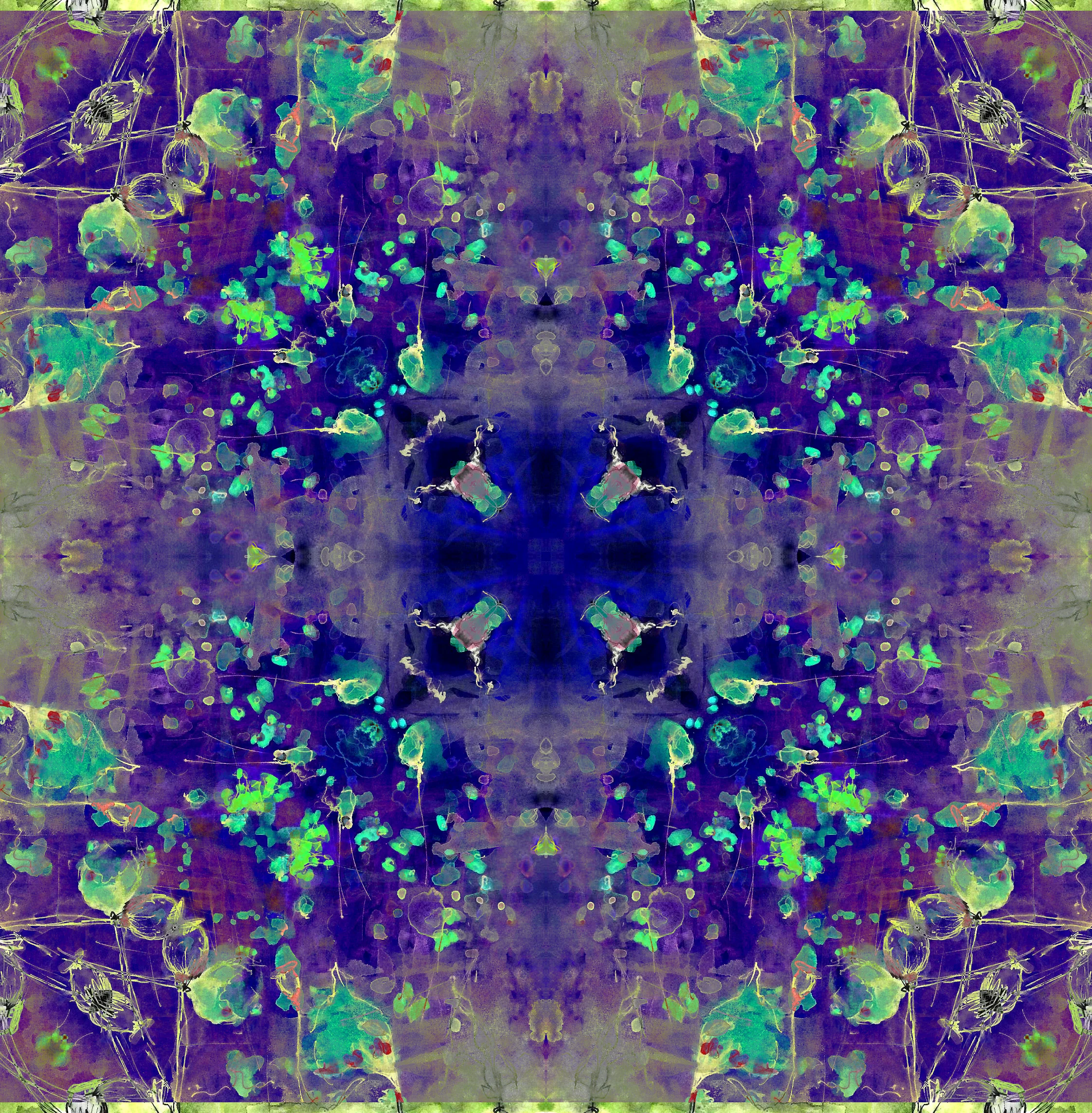 Agatha Christie's garden - digital design blue version