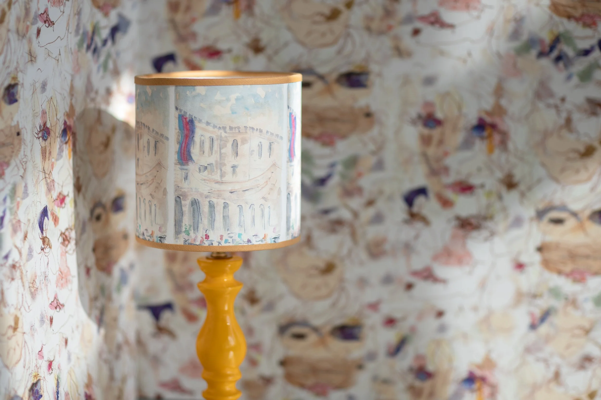 Selfie Print (wallpaper) RA at Summer Exhibition 19 (lampshade) (2022)