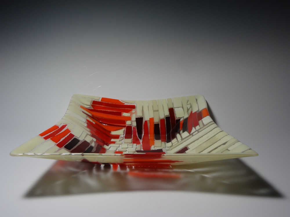 Pathways in Orange<a href=>→</a><strong>17" x 17" x 3" Square Bowl $540</strong>