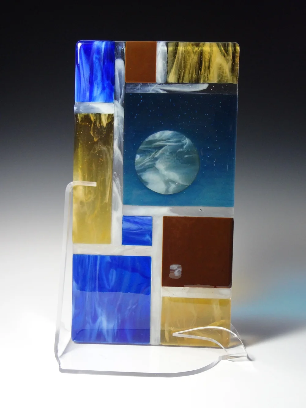 Blue & Brown Geometric<a href=>→</a><strong>15" x 8" $250</strong>