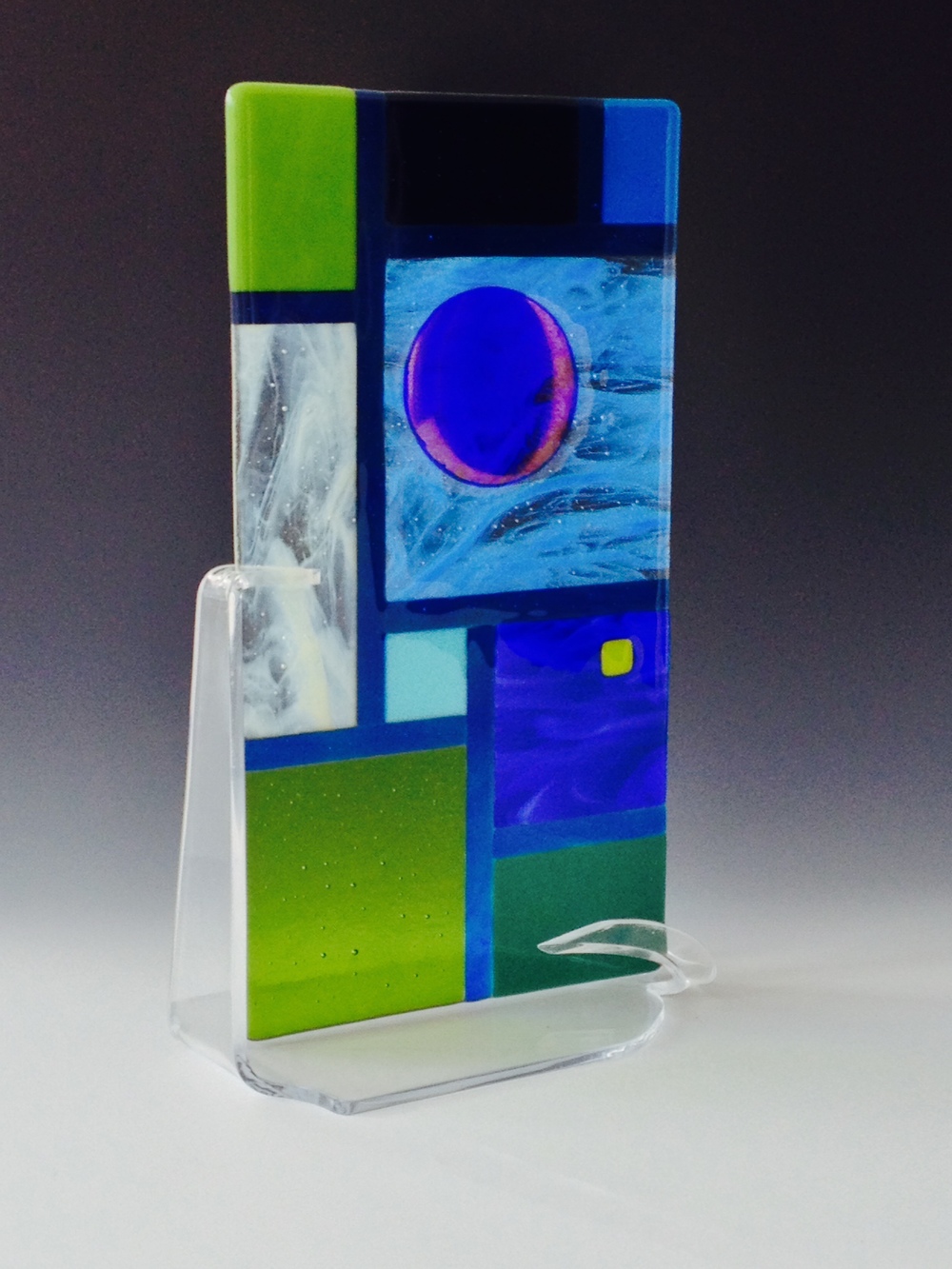 Blue and Green Geometric<a href=>→</a><strong>15" x8" $250</strong>