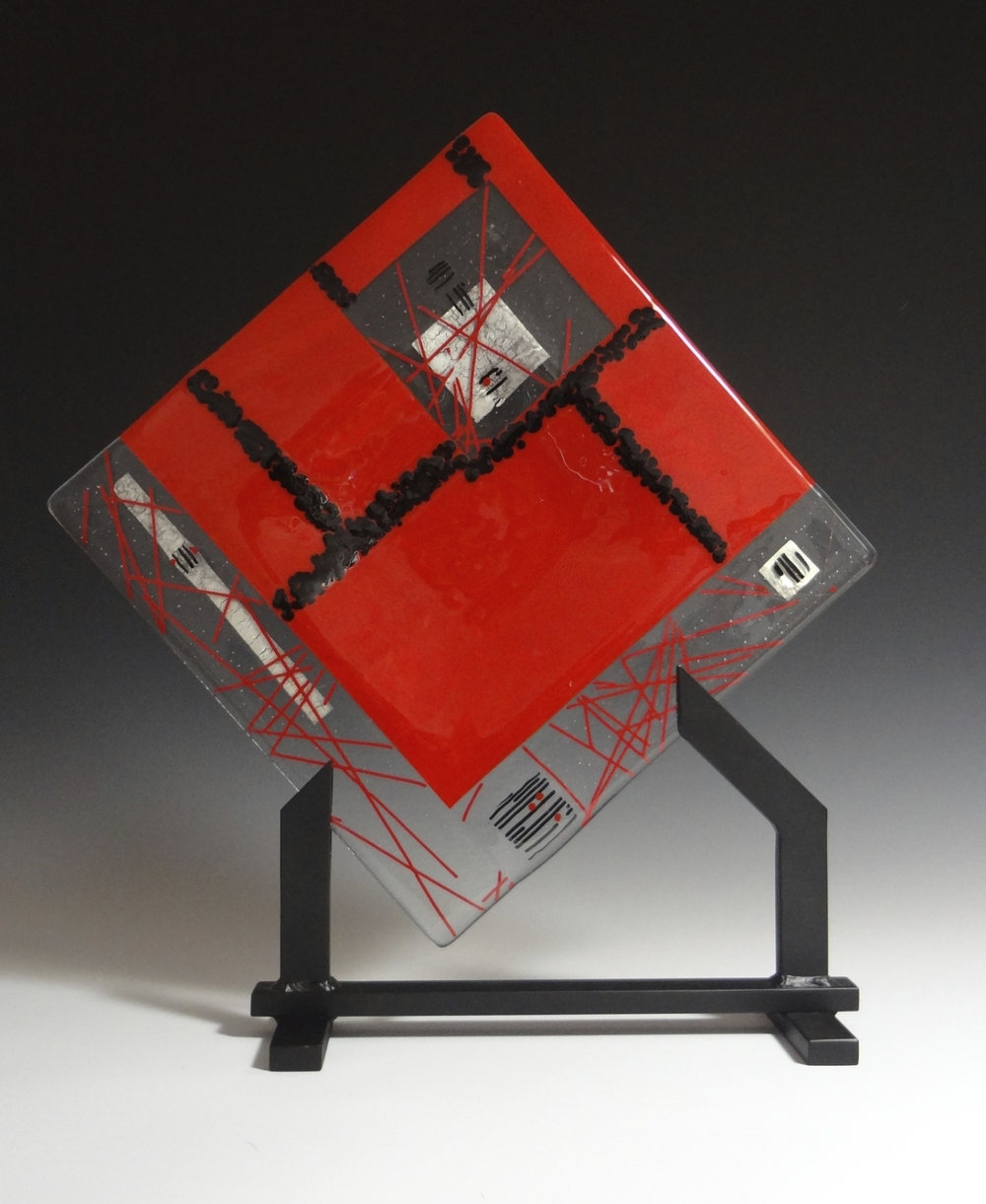 Red & Black Geometric<a href=>→</a><strong>12" x 12" $275 (Stand Separate)</strong>
