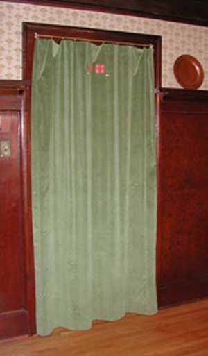 Portiere - a special curtain for a doorway. Portieres are a bit different in construction as both sides should look finished.