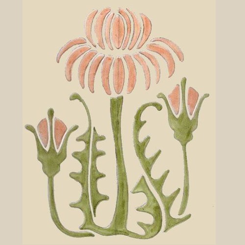 Thistle Medallion Stencil Template