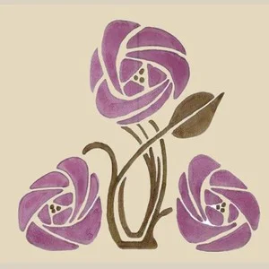 Rose Medallion Stencil Template