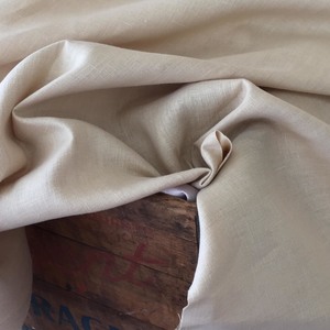 Enzyme Washed Linen: a natural Belgium linen faded to a beautiful slightly uneven lighter taupe, 54" wide. $26.00 per yard.
