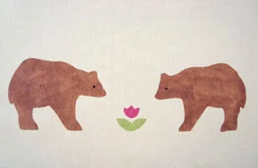 Cal Bears from Prairie Childhood in brown, bright pink & light green. $40.00