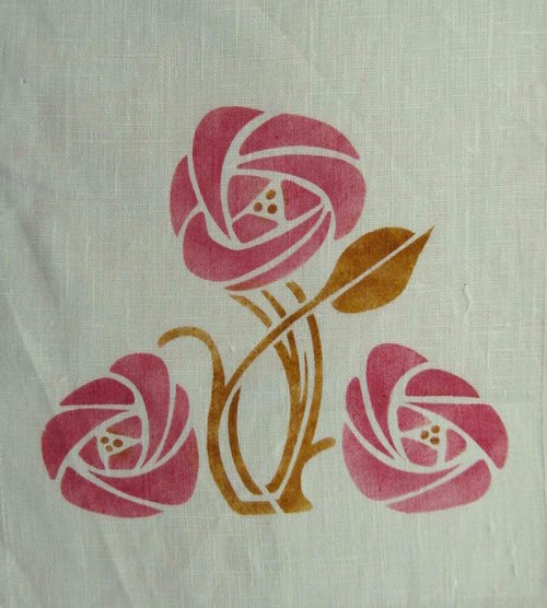 Rose Medalli on : 7 3/4" high x 6 inches wide shown at in rose and whiskey. A template is also available. $40.00 per motif