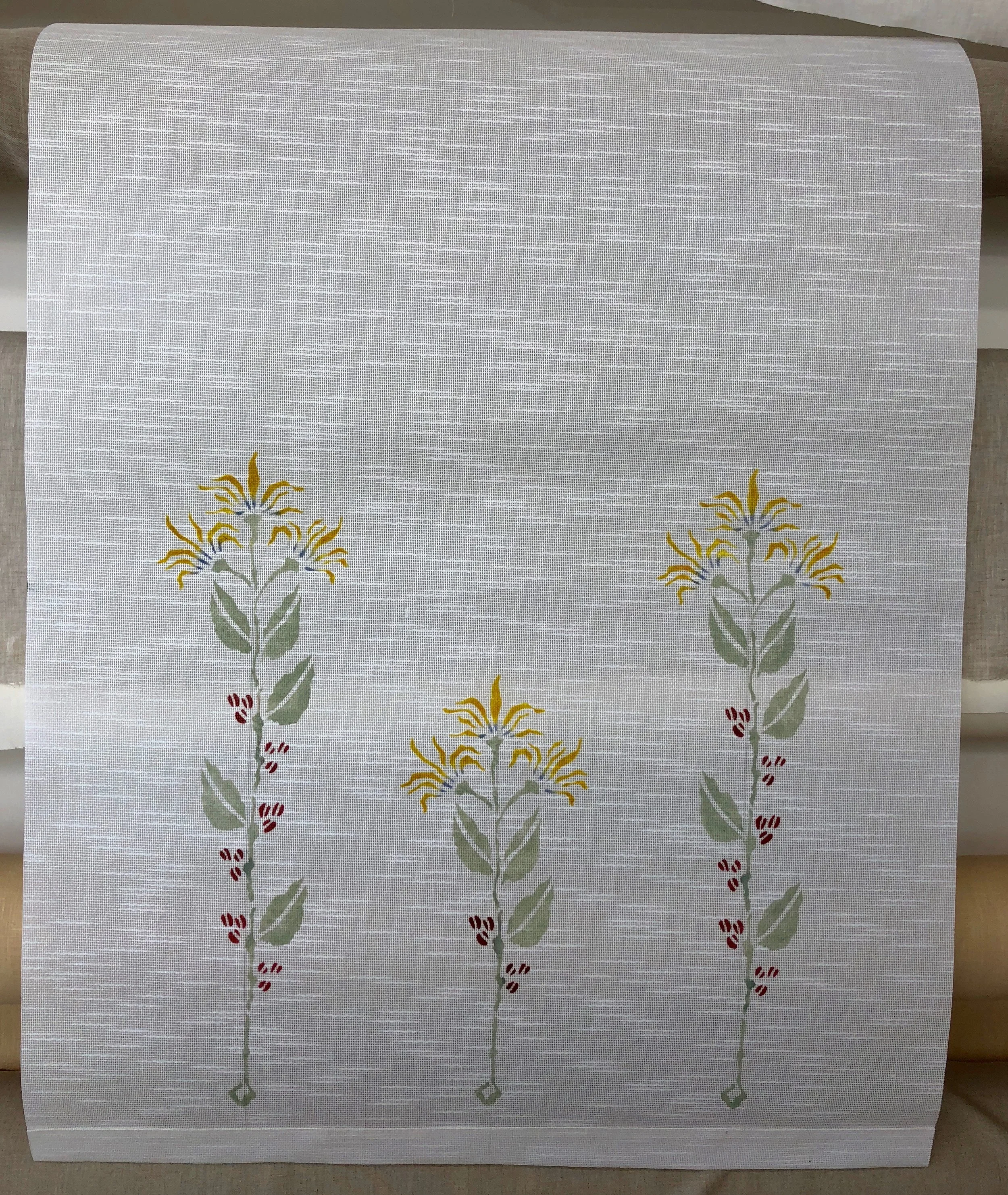 Cluster of Coffee Bean Flower Stencil on Roller Shade