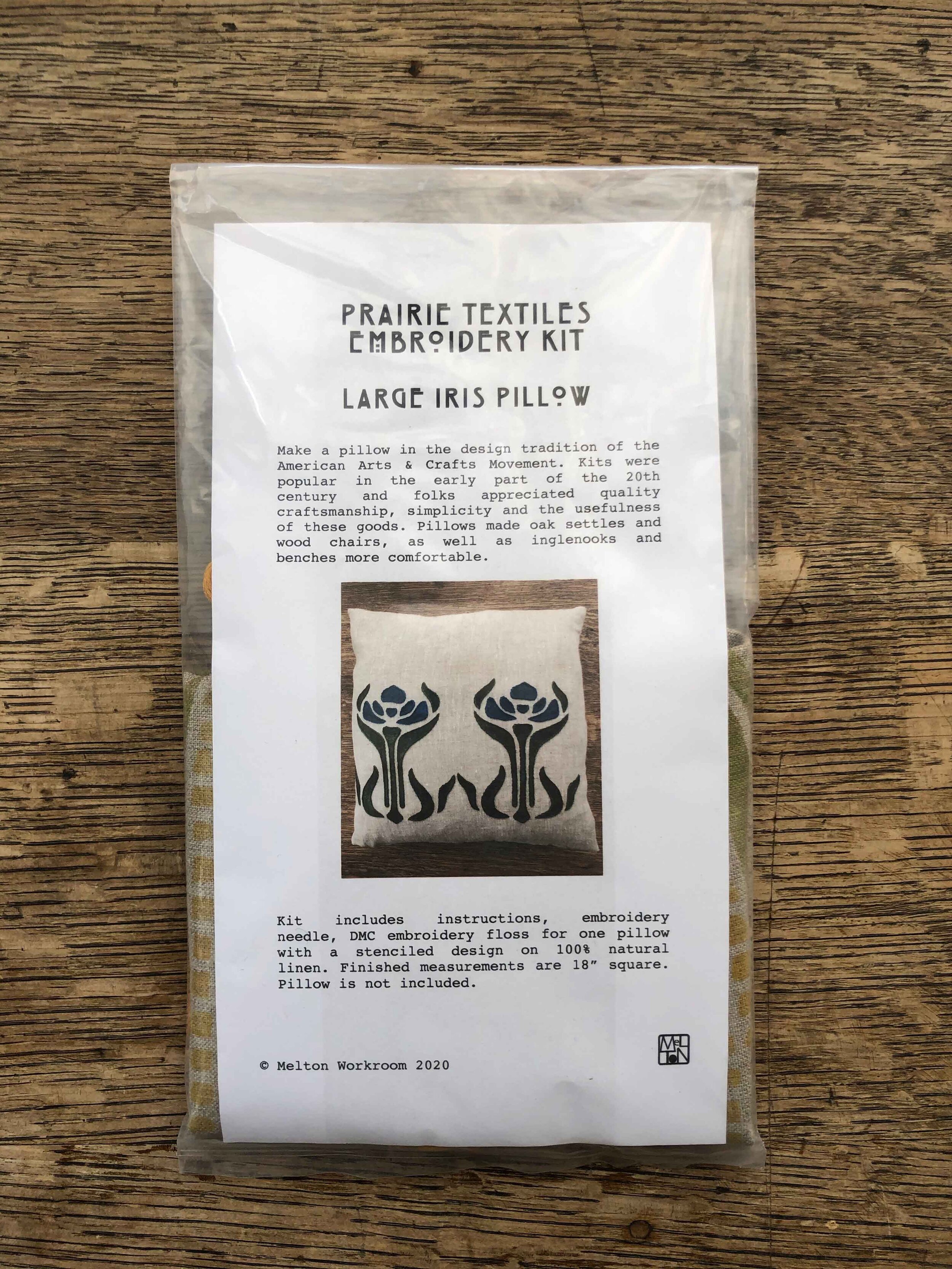 Large Iris Pillow DIY Kit - Blue