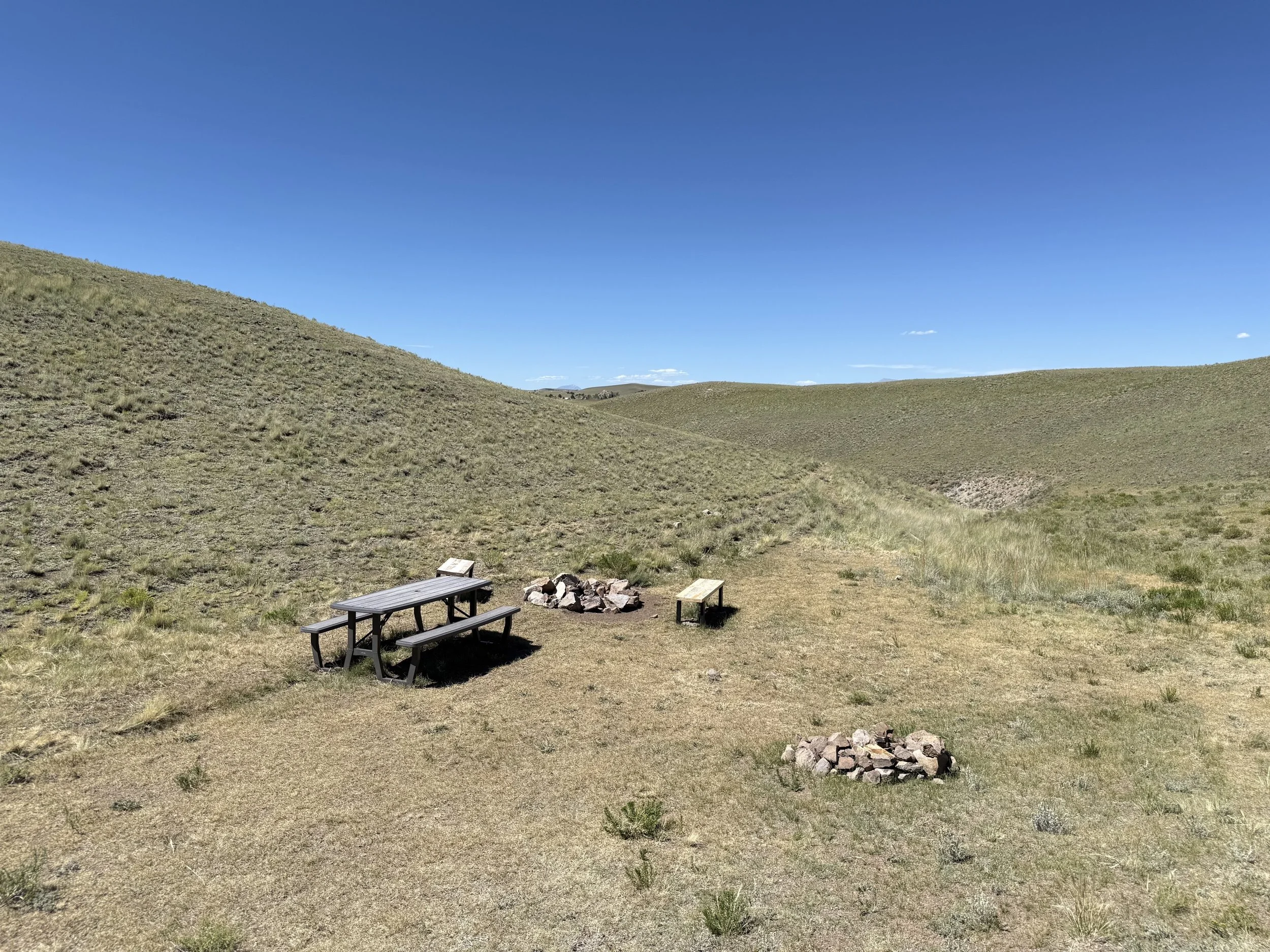Campsite and fire ring are ready for your weekend plans!